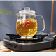 Qinkai heat-resistant high temperature glass teapot filtered thickened transparent single pot small floral teapot household tea water separation glass penguin teapot 500ml