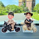 Yusenyi new car ornaments, little man shaking his head, customization, baby couple, three and four, car decoration, shaking his head, 691 model, solar dual-use model