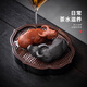 Sanxing Handmade Yixing Purple Clay Tea Pet Cow Turns the World Art Ornaments Can Raise Tea Sets Tea Table Small Tea Play Ornaments Oxen Luck (Pair)