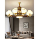 Moins (NVC) Nouveaux lustres chinois Lumières de salon Couleur de noix Chinois chambre à coucher de chambre à manger lumières modernes et atmosphériques chinois lampes classiques chinoises hx9928 tête à trois couleurs lumière