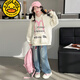 
G. DUCKKIDS girls spring clothing sweatshirt set 2025 new fashionable children's spring and autumn letter hooded tops girls two-piece set off off-white [letter M hooded sweatshirt] cm 120