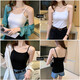 Run Yilan mismo chaleco de suspensivo de algodón puro para mujeres con ropa interior corta nicho de fondo negro sin mangas top verano 3890 blanco m