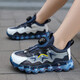 Hongxing Erkeke [Gleicher Stil im Einkaufszentrum] Kings Boys 'Sneakers im Sommer Single Net Atmungsaktives Kinder ohne Schlupf- und Anti-Odor-Jungen rotierende Schnalle Running Net Shoes 3897 Schwarz und Rot [atmungsaktiv