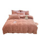 Mercury series A type 230g milk velvet coral velvet bed four-piece set 6D carved velvet winter bedding flannel thickened quilt cover 1 Yunshang-grey purple 1.8m bed sheet four-piece set