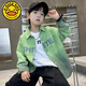 G.duck boys' shirt long-sleeved spring and autumn 2026 new big children's gradient boys' spring children's spring shirt jacket green (upgraded) 170 cm