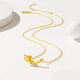 Trendy Acer to Jane 18k gold necklace for women, gold set, pendant, bow, fashionable, light and luxurious, birthday gift for girlfriend, chain length is about 45cm