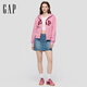 Gap Women's 2025 Autumn New Towel Embroidered Logo Fleece Loose Zipper Hooded Sweatshirt Jacket 829621