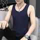 
Playboy (PLAYBOY) high-end ice silk men's vest for summer new fitness sports loose sleeveless T-shirt base quick-drying breathable vest vest 2 pieces black + dark blue summer pattern collection XL recommendation [130-145Jin [Jin equals 0.5 kg]]