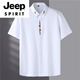 JEEP SPIRIT刺绣衬衫男短袖特大码肥佬胖子宽松300斤夏季休闲加肥加大衬衣潮 9202款红色 XL 180 140-160斤