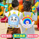 Children's backpack water gun large capacity pull-out and water spray beach electric continuous hair 2500ml yellow heart tiger 9898 (packing 64