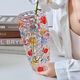 Mu Dingding hand-painted colored crystal glass art vase home living room decoration high-end birthday gift