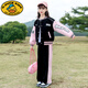 G.DUCKKIDS女童春装棒球服套装2024新款学院风中大儿童洋气春秋运动装两件套 BQ1396灰色两件套 150 尺码建议身高140左右