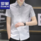 
ROMON ice silk free short-sleeved shirt for men 2025 summer style middle-aged and young casual business half-sleeved cool shirt 844 green 4XL