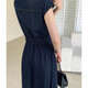 
Women's 2025 summer new style waist-hugging and slim-looking commuting long skirt D1833 dark blue L [110-120Jin[Jin equals 0.5 kg]]