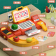 Xinge Kinderspielzeug Mädchen spielen Hausspielzeug 3-6 Jahre alte Mädchen Simulierte Küchensprachkasse Set Supermarkt Einkaufen Multifunktions-Registrierkasse-Szene Simulation Wiegen Sie das Geburtstagsgeschenk des Jungen.