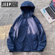 JEEP SPIRIT Jeep Charge Men's 2025 New Summer Thin Outdoor Three-in-One Jacket Soft Shell Mountain Climbing Suit Women's Wind-Back 6628m White [Men's Style] L