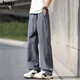 Jeep Spirit Jeep Ice Seidenhose Herren Sommer Dünne lose, gerade kühle, atmungsaktive Casualhosen Herren-Sporthosen 6636 Grau [Hosen] M etwa 90-110jin [Jin gleich 0,5 kg] kann getragen werden