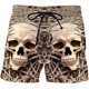 2024 summer casual shorts, personalized trendy skull 3D digital print, men's casual shorts STK1381 S 80-90Jin [Jin equals 0.5 kg]