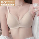 莫代尔无钢圈小胸聚拢内衣女夏季款防下垂收副乳调整型无痕光面文胸 淡粉色 4XL 32/70 透气薄杯