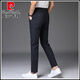 Pierre Cardin Pantalones negros Pantallones de trajes delgados para hombres Pantalones de traje de traje recto de hombres delgados de verano