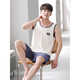 Rindu pajama couple outfit one for men and one for women pure cotton refreshing vest set pure cotton pajama women 2025 new summer style LB:9902 [women] apricot bow love black pants pure M [breathable pure cotton skin-friendly and not stuffy]