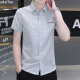 Yianta Snow Anta 2025 summer ice silk casual shirt men's top versatile short-sleeved hot-free fashion brand handsome shirt men 854 green 2XL 135-150Jin[Jin equals 0.5 kg]