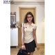 Diejiaonuo Dress for Women en verano 2025 NUEVA DOPAMINA COREANA Pure American Sweet Girls Set White Top + Skirt + Belt S