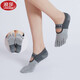 Langsha five-finger yoga socks professional non-slip socks for women spring and summer thin Pilates socks short socks dance indoor sports socks gray 3 pairs one size fits all women 35-40