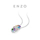 Chow Tai Fook ENZO Ocean 18K Gold Colorful Gemstone Diamond Pendant Women's EZV5759 Birthday Gift Silver Chain 18K Gold Colorful Gemstone Diamond Pendant