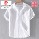 T-shirt à manches courts à manches courtes Pierre Cardin Cardin avec collier T-Cotton en lin en t-Cotton