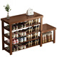 Splott Shoe Cabinet Changing Shoe Stool Door Can Sit At Home Door Shoe Rack Multi-Layer Household Solid Wood Porch Cabinet Storage Rack Carved Shoe Rack (Walnut Color) 4-Layer 80cm Widening and Thickening + Installation Tools