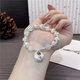 Laohuangxiang Pure Silver 999 Enamel Butterfly Sterling Silver Women's Half Bracelet Light Luxurious High-end Sweet Bracelet Gift Double-layer Broken Silver Pearl Bracelet