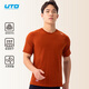 UTO Merino Wool Quick-Drying Short-Sleeved Sports T-Shirt Outdoor Running Hiking Top Men's Style - Classic Black XL