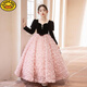 G.duck girls evening dress light luxury niche high-end host autumn and winter birthday princess dress children piano performance pink short plus velvet thickening 100 height 90-95cm age 3-4 years old