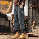 JEEP Casual Pants Men's Autumn and Winter Loose Pants Men's Workwear Straight Trendy Versatile Men's Pants Black XL