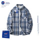 nasawassup official fashion brand co-branded shirt jacket men's autumn and winter Japanese plaid shirt trendy casual inner men's top white 2XL (recommended 130-150Jin [Jin equals 0.5 kg])