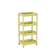 Enshousu full plastic PP material multi-functional storage rack bedroom living room kitchen wheeled storage rack yellow two-layer 9227