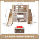 Xuncong [ENF-Grad Volles Massivholz] Kinderbett-Creme-Stil oberes und unteres Bett Hoch- und untere Bett erhöhte Leitplanke Mutterbett mit Aufbewahrung ENF-Grad Full Massivholz Doppelschicht Kinderbett + Leiterschrank + Rutsch + Buchhandel 1350 mm*1900 mm Innendurchmesser