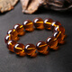 Muhuanshun natural authentic beeswax amber Burmese tea amber bracelet color changing blue amber sweater chain men and women bracelets birth year gift tea amber single circle 6mm