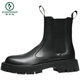 Specht Frühling und Herbst Chelsea Boots Herren Boots Britische Martin-Stiefel Herren Winter Plüsch-Chime-Stiefel High-Top Dicke Sohle-Männerstiefel 3524 Schwarz [Höhe 15 c m] 37