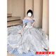 Aurodia one-shoulder evening dress with palace style for students coming of age, fugitive princess Lolita dress for host, dress + bustle L