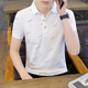 Muji com Mujis selbe Sommer-Herren-Revers-Kurzärmer-T-Shirt Trendy Casual Herren-Hemd mittleren Alters mittleren Alters mit halbem Ärmeln.