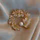 Ao Yan Lai Pearl Brooch Women's Scarf Button 2025 New Trendy Niche Design Decorative Accessories Gold