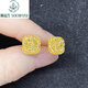 Shunfusheng SOENFUSE new sparkling sugar cube earrings gold brushed flower earrings 999 gold fashionable earrings for your girlfriend brushed small sugar cube earrings (large style)