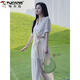 
Woodpecker (TUCANO) high-end internet celebrity fashion suit for women 2025 summer new Korean style lace-up short shirt + wide-leg pants commuting apricot color [set] M [Suggested 105Jin [Jin equals 0.5 kg] below]