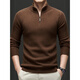 
NOSSKISS pure wool sweater men's Korean style thickened stand collar sweater autumn and winter waffle half-tight sweatshirt Comet brown color L 175 [suitable for 135-150Jin [Jin equals 0.5 kg]]