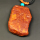Hupai, one thing, one picture, one certificate, natural beeswax pendant, leather raw stone pendant, full leather Russian material, raw ore, no cracks, pendant 30.26g 66*42*13mm