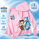 Nezha Aobing new summer children's sun protection clothing for boys and girls hooded cardigan skin clothing sun protection breathable summer jacket front and back printed sky blue-235 150