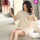 浪莎（LangSha）睡衣女款夏季纯棉短袖短裤可外穿2025年新款全棉家居服套装 9855 品牌纯棉 M 建议80-100斤穿