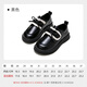 Fuluo Mi Girls' Leather Shoes Spring and Autumn Fashionable and Versatile Black Single Shoes for Middle-aged and Older Children Campus Performance Fashion Shoes Black 30